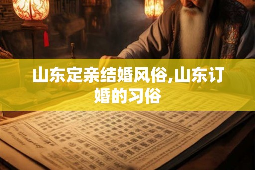 山东定亲结婚风俗,山东订婚的习俗