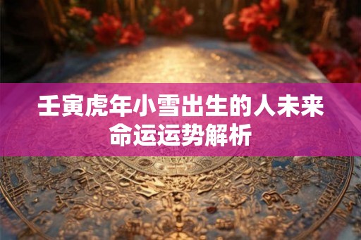 壬寅虎年小雪出生的人未来命运运势解析 壬寅虎年小雪出生的人未来命运运势解析