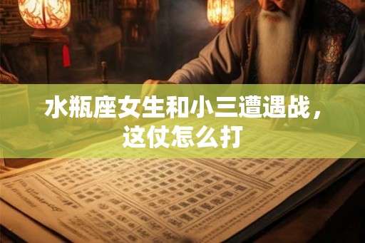 水瓶座女生和小三遭遇战，这仗怎么打