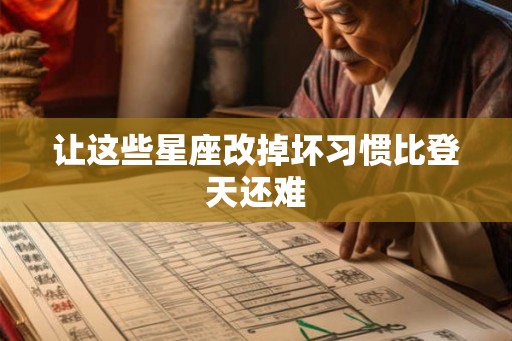 让这些星座改掉坏习惯比登天还难
