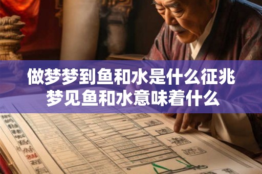 做梦梦到鱼和水是什么征兆 梦见鱼和水意味着什么 做梦梦到鱼和水是什么征兆 梦见鱼和水意味着什么