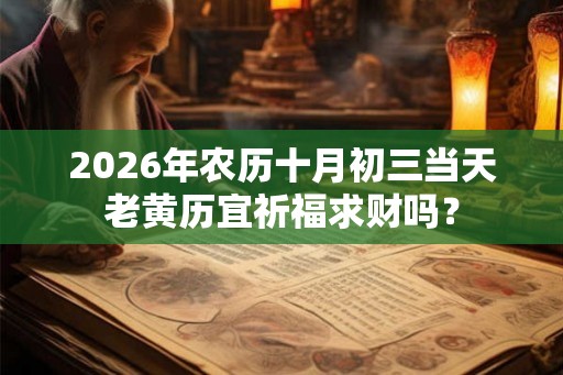 2026年农历十月初三当天老黄历宜祈福求财吗? 2026年农历十月初三当天老黄历宜祈福求财吗?