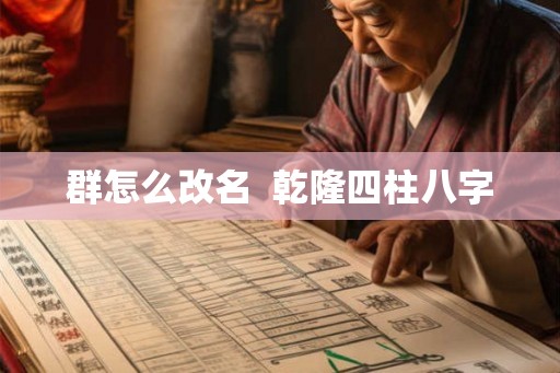 群怎么改名  乾隆四柱八字
