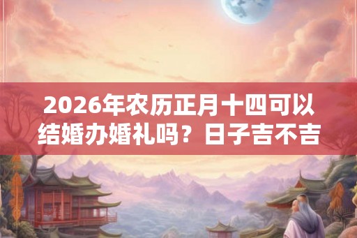 2026年农历正月十四可以结婚办婚礼吗？日子吉不吉利？