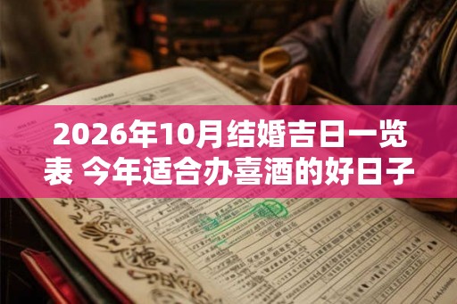 2026年10月结婚吉日一览表 今年适合办喜酒的好日子