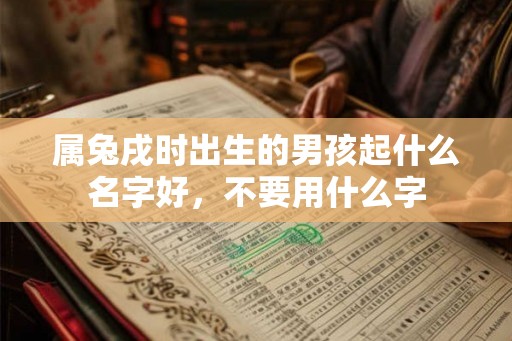 属兔戌时出生的男孩起什么名字好，不要用什么字