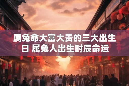 属兔命大富大贵的三大出生日 属兔人出生时辰命运