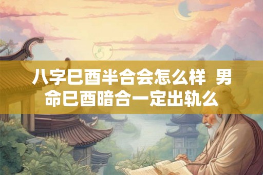 八字巳酉半合会怎么样  男命巳酉暗合一定出轨么