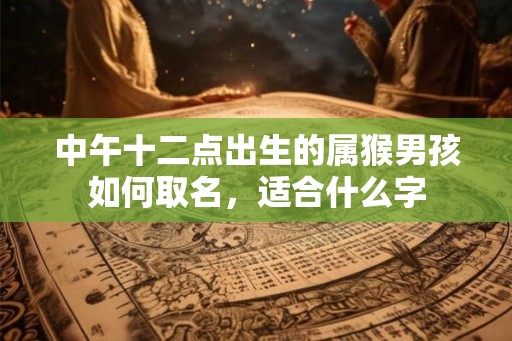 中午十二点出生的属猴男孩如何取名，适合什么字