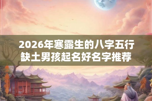 2026年寒露生的八字五行缺土男孩起名好名字推荐 2026年寒露生的八字五行缺土男孩起名好名字推荐
