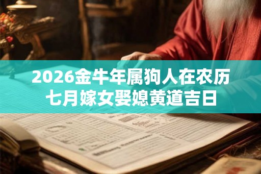 2026金牛年属狗人在农历七月嫁女娶媳黄道吉日