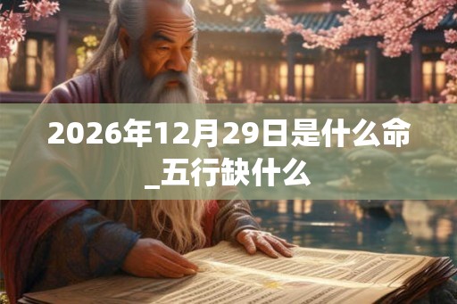 2026年12月29日是什么命_五行缺什么 2026年12月29日是什么命_五行缺什么
