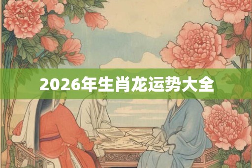 2026年生肖龙运势大全 2026年生肖龙运势大全