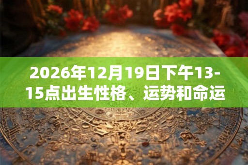 2026年12月19日下午13-15点出生性格、运势和命运