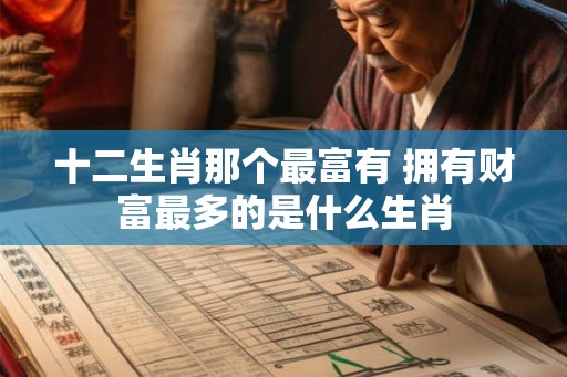 十二生肖那个最富有 拥有财富最多的是什么生肖 十二生肖那个最富有 拥有财富最多的是什么生肖