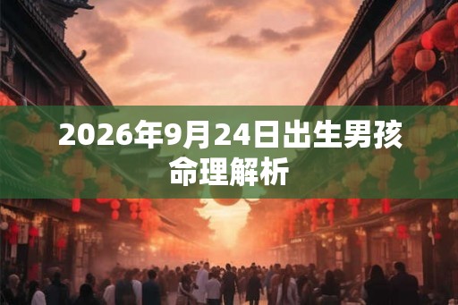 2026年9月24日出生男孩命理解析