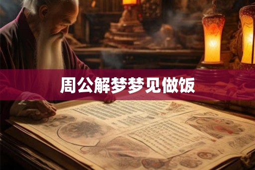 周公解梦梦见做饭 周公解梦梦见做饭