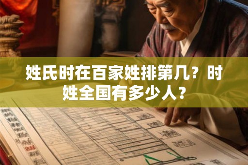 姓氏时在百家姓排第几?时姓全国有多少人? 姓氏时在百家姓排第几?时姓全国有多少人?