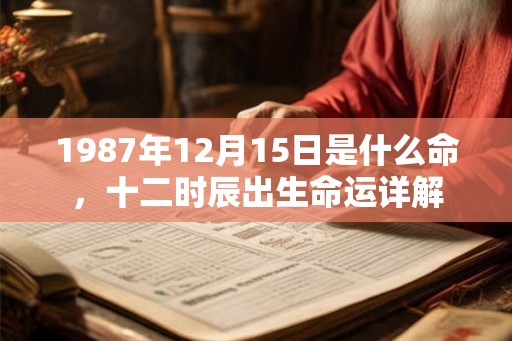 1987年12月15日是什么命,十二时辰出生命运详解 1987年12月15日是什么命,十二时辰出生命运详解