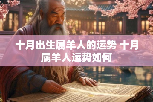 十月出生属羊人的运势 十月属羊人运势如何