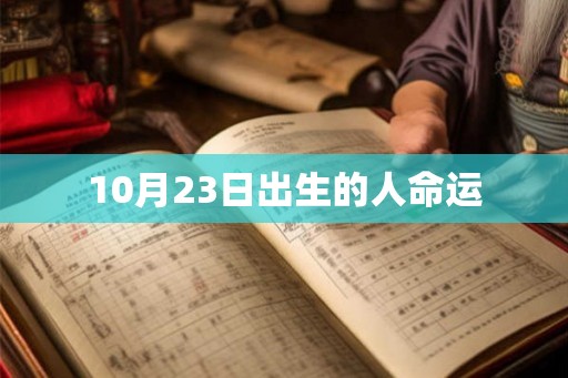 10月23日出生的人命运