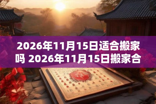 2026年11月15日适合搬家吗 2026年11月15日搬家合适吗
