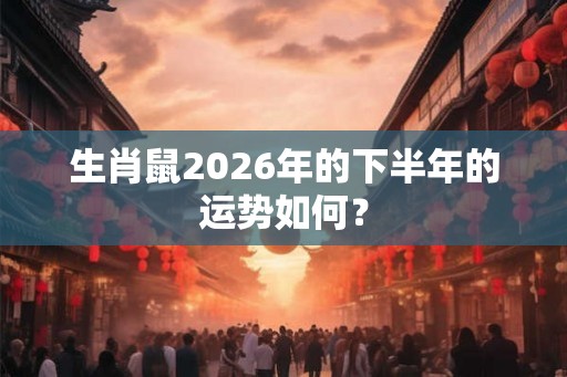 生肖鼠2026年的下半年的运势如何？