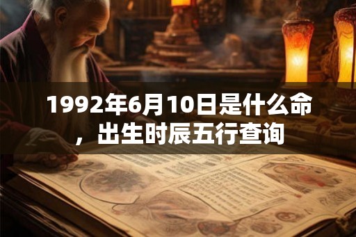 1992年6月10日是什么命，出生时辰五行查询