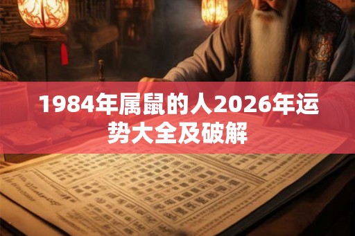 1984年属鼠的人2026年运势大全及破解