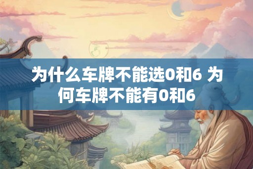 为什么车牌不能选0和6 为何车牌不能有0和6