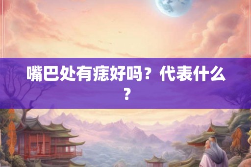 嘴巴处有痣好吗？代表什么？