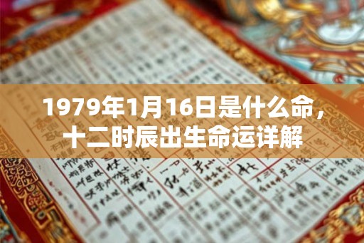1979年1月16日是什么命，十二时辰出生命运详解
