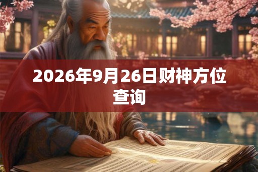 2026年9月26日财神方位查询