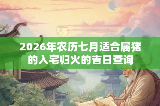 2026年农历七月适合属猪的入宅归火的吉日查询