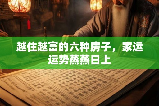 越住越富的六种房子，家运运势蒸蒸日上