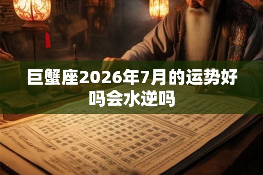 巨蟹座2026年7月的运势好吗会水逆吗