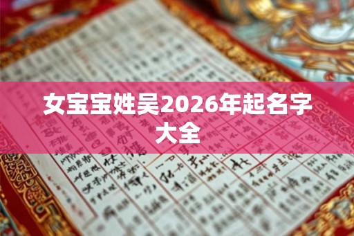 女宝宝姓吴2026年起名字大全