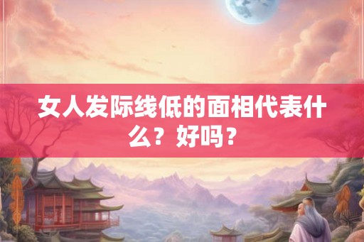 女人发际线低的面相代表什么？好吗？