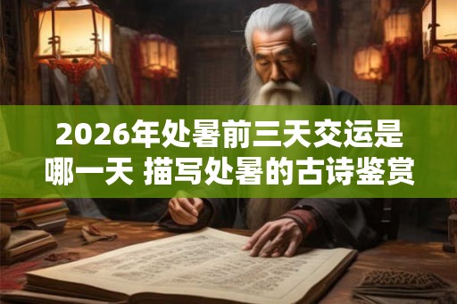 2026年处暑前三天交运是哪一天 描写处暑的古诗鉴赏