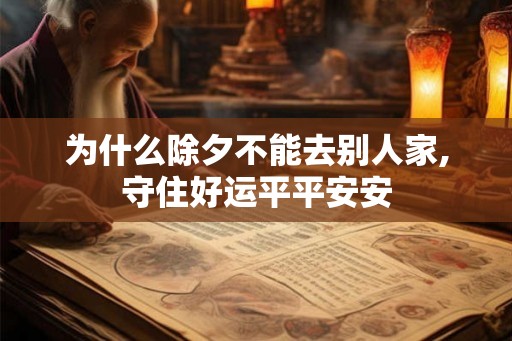 为什么除夕不能去别人家,守住好运平平安安