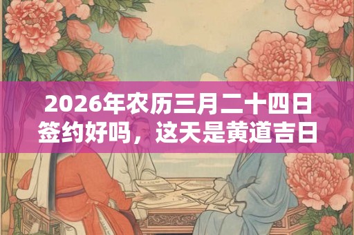 2026年农历三月二十四日签约好吗，这天是黄道吉日吗？