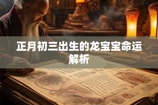 正月初三出生的龙宝宝命运解析