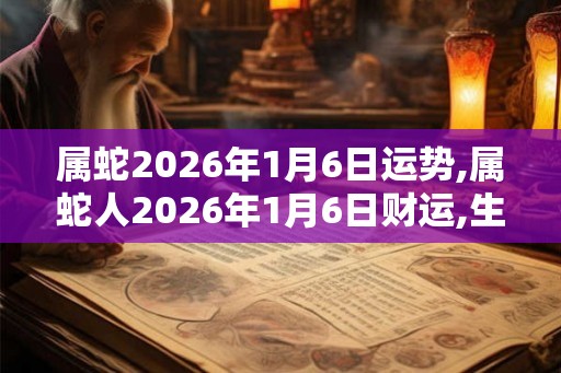 属蛇2026年1月6日运势,属蛇人2026年1月6日财运,生肖蛇2026年1月6日运势