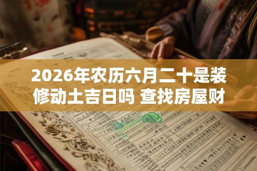 2026年农历六月二十是装修动土吉日吗 查找房屋财位 2026年农历六月二十是装修动土吉日吗 查找房屋财位