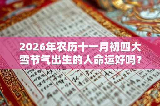 2026年农历十一月初四大雪节气出生的人命运好吗？