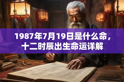 1987年7月19日是什么命，十二时辰出生命运详解
