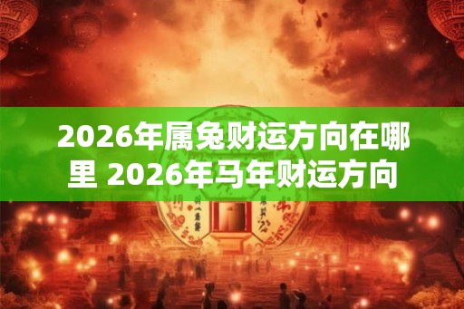 2026年属兔财运方向在哪里 2026年马年财运方向