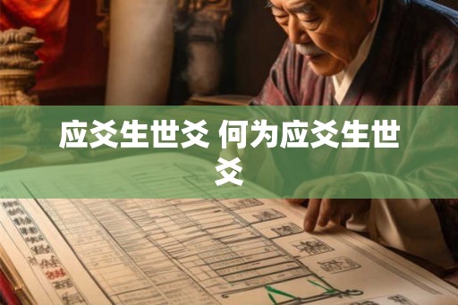 应爻生世爻 何为应爻生世爻