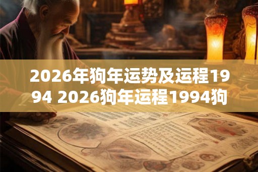 2026年狗年运势及运程1994 2026狗年运程1994狗年人运势如何 2026年狗年运势及运程1994 2026狗年运程1994狗年人运势如何