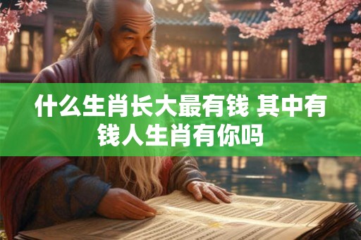 什么生肖长大最有钱 其中有钱人生肖有你吗